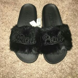 Two pairs of pink slides